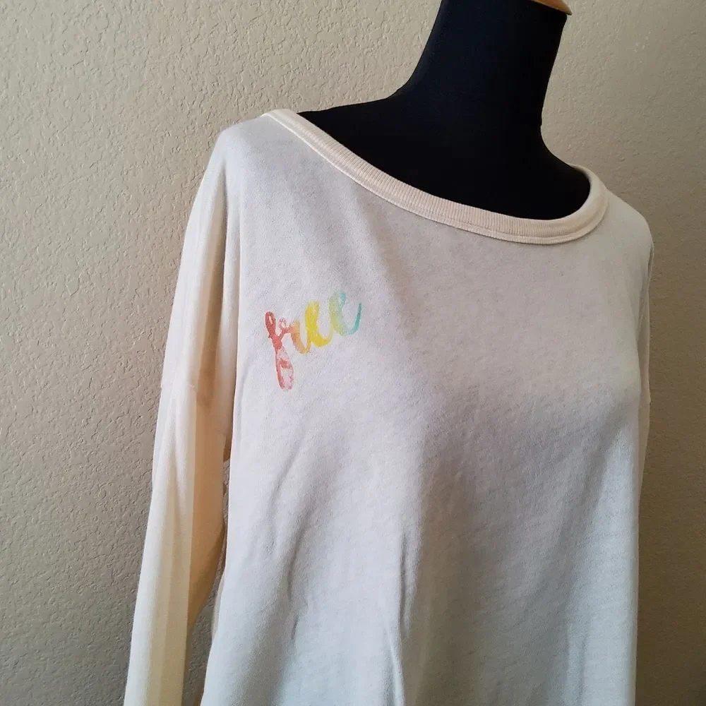 Hello Nite Long Sleeve Graphic Loungewear Top Size L New